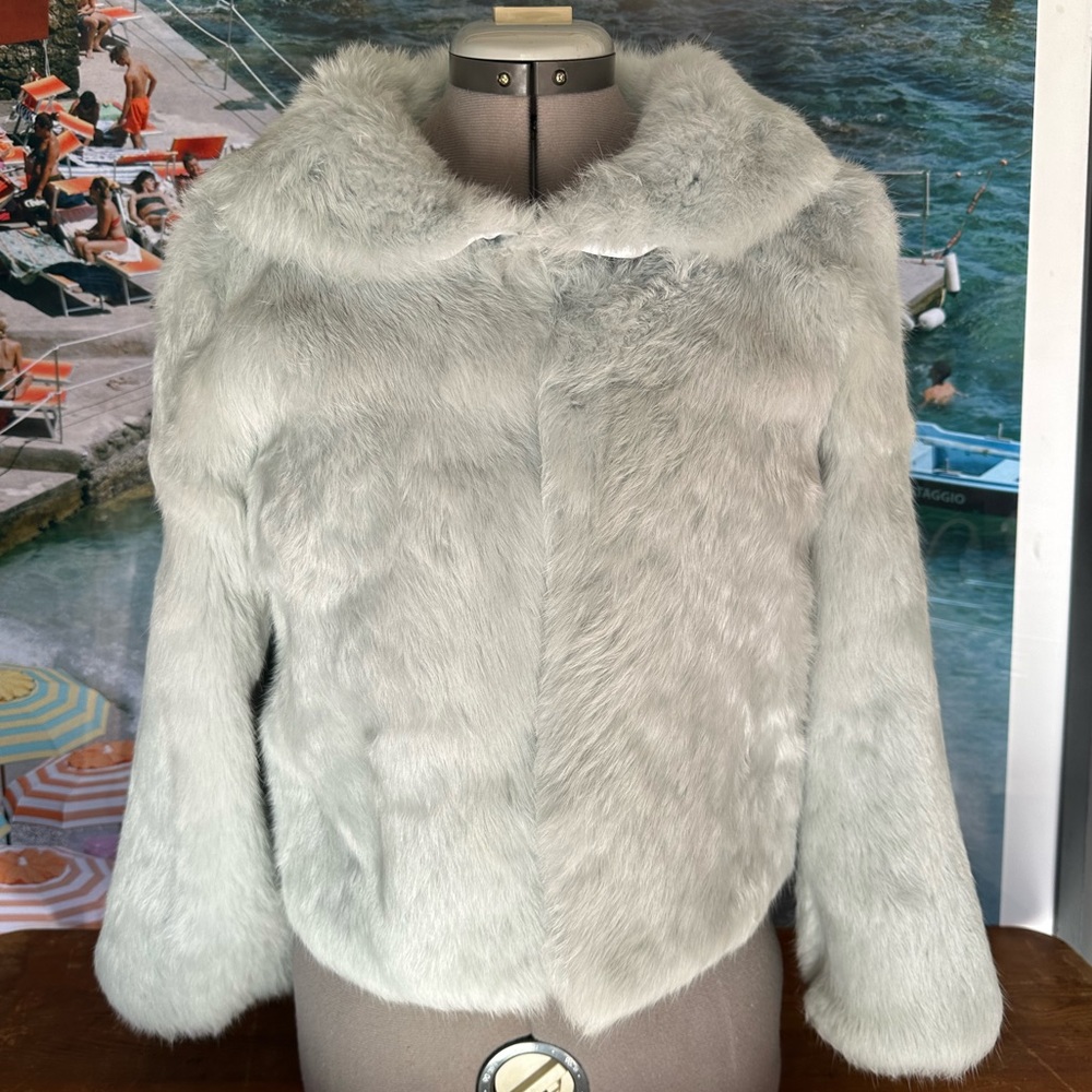 Bebe Rabbit Fur Icy Blue coat